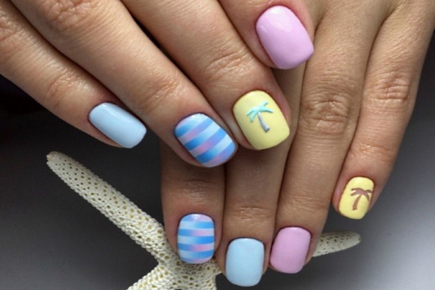 Маникюр в пастельных тонах